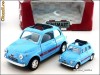 MACHETE MASINI MASINA METAL COLECTIE FIAT 500 BLEU 1:24, KINSMART. NOUA, DIN FRANTA.