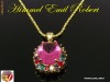 Lantisor placat cu Aur G 18K,Pandantiv cu Pink Safir mixt,no 5445