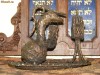Lucrare in bronz patinat, semnata, obiecte de cult evreiesti - set de havdala - iudaica