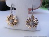 Cercei designer ag alb+roz, 5.9g, model floare ornati cu 30 accente DIAMANTE !!