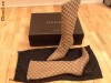 Cizme Gucci originale, masura 38, inalte, monogram, bej, colectie limitata