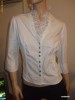 Bluza/Camasa alba cu dantela maneca 3/4, nasturi cu strasuri