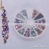 Carusel cu strasuri colorate Nr 2, decoratii, decoratiuni strasuri 2mm, 1800 buc ,nail art 3D, pentru unghii false sau naturale