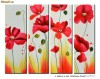 Tablou floral ulei pe panza  - MACI - 4 piese ( 120x100cm )