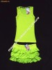 SET MAIEU FUSTITA MINI VERDE FOSFORESCENT NEON 3 VOLANE VOLANASE 100% BUMBAC VARA PLAJA PISCINA CLUB MAIEURI FUSTITE FUSTE
