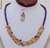 Colier din Citrin Ametist Prehnit si Quartz