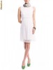 Rochie TinaR alba clasica din in si dantela