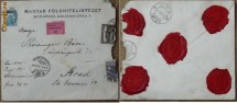 Scrisoare cu valoare declarata , circulata la Arad ,1929 , 5 sigilii foto