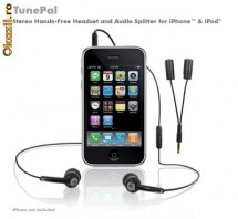 Casti stereo Hands-Free si splitter audio iPhone/iPod/iPad - Macally TUNEPAL foto