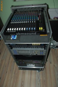 Rack 15U + 9U mixer , roti , case , extensibil pupitru dj live foto