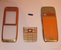 CARCASA/CARCASE NOKIA E51/E 51 GOLD/AURIE HIGH COPY CU GARANTIE FULL PARTS TRANSPORT GRATUIT SAU DOAR 9.9 LEI PRIN FAN COURIER +CADOU DE MAXIM 10 LEI foto