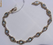 Bratara designer aur 14K, 9.1g, model unicat cu 4CT AQUAMARINE, pret magazin peste 2000eur foto