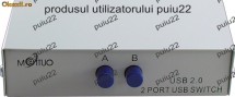 Comutator manual, 2 calculatoare - 1 imprimanta, mufa USB-4801 foto
