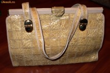Geanta dama NIKI MILANO, originala, piele crocodil - MODEL VINTAGE foto