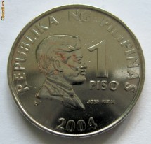 Filipine 1 piso moneda UNC 2004 photo Filipine 1 piso moneda UNC 2004