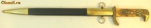 STILET GERMAN WW II - POLITIA MILITARA - MODEL BAIONETA CU MANER DIN OS