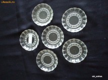 Set farfurioare pentru dulceata, cristalit turnat vechi, anii '60 foto