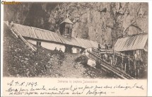 Muntii Bucegi-Intrarea in Pestera Ialomiciorei, circulata 1901 foto