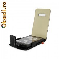 Husa din piele cu aplicatii din aluminiu pentru HTC Sensation foto