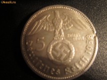 Moneda autentica din argint ww2 5 Deutsches Reich foto