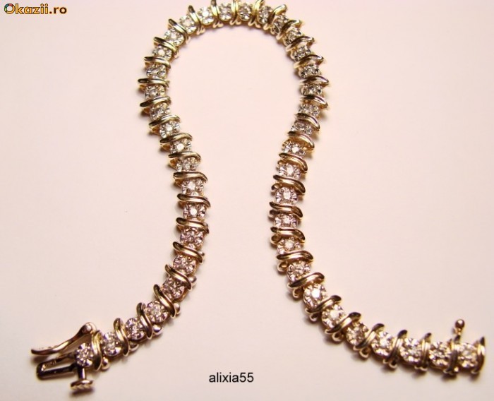 BRATARA AUR 10K CU 1.26 CT DIAMANTE foto mare
