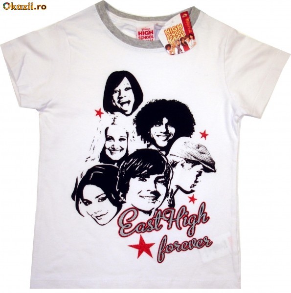 Tricou High School Musical alb, 10 ani foto mare