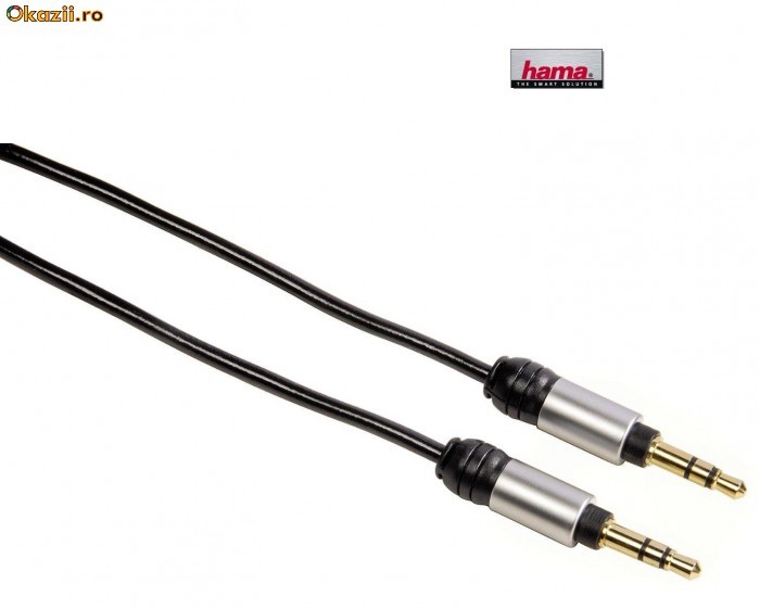 Cablu jack conectori auriti 3,5 mm /1.5 m hama 86151 foto mare