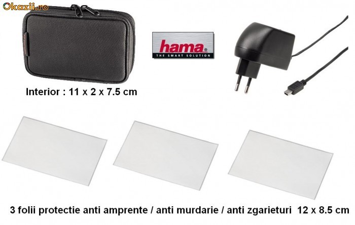 Geanta GPS + incarcator mini USB + 3 folii protectie, hama foto mare