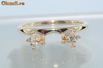 deosebit inel/verigheta aur galben14K diamante naturale 0,36CT foto mare
