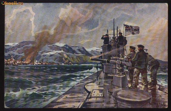 Ilustrata militara , U - Boot Spende 1917, necirculata , submarin german foto mare