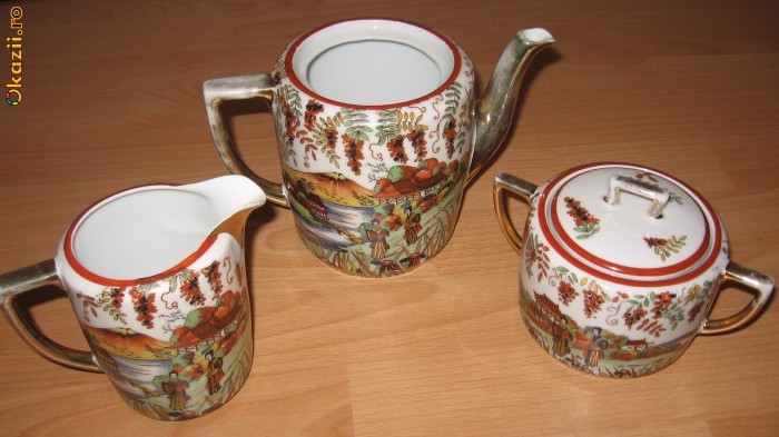 Set 3 vase de portelan chinezesc original din anii '70 foto mare