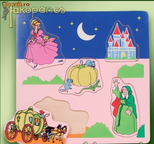 Puzzle lemn povestea  Cenusareasa foto mare