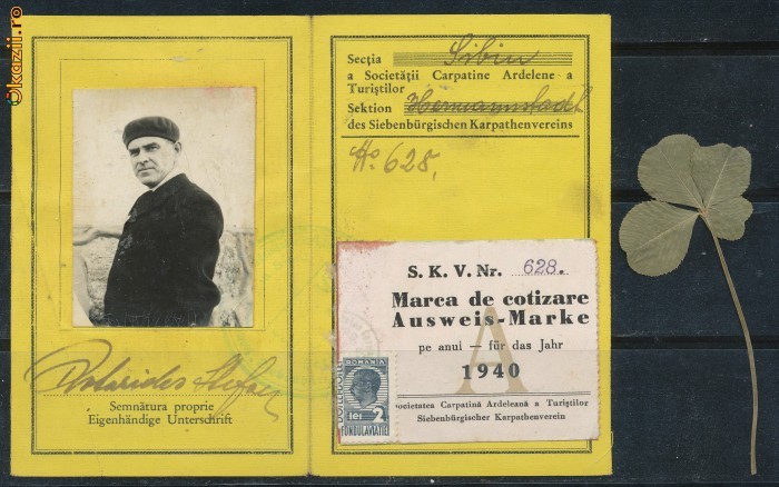 RFL  legitimatie turism SKV cu 7 timbre fiscale anuale foto mare