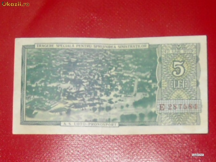 Bilet Loteria Sinistratilor 21 iunie 1970 foto mare