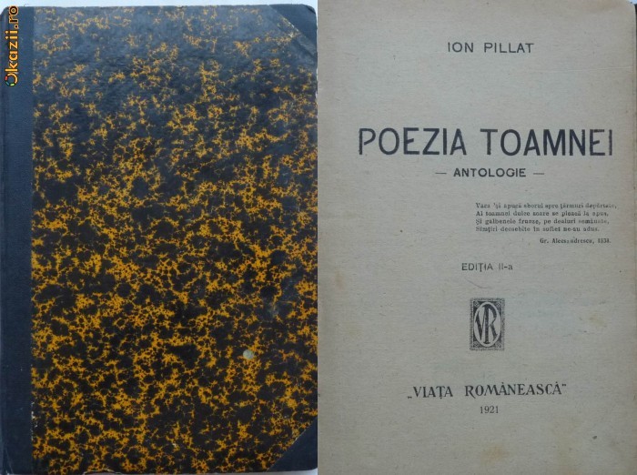 Ion Pillat , Poezia toamnei , antologie , 1921 foto mare