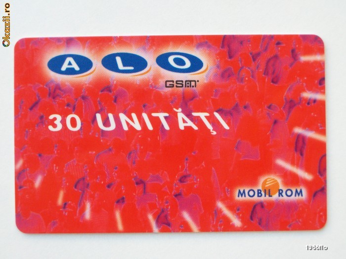 CARTELA ALO GSM 30 UNITATI CS DE LA RUE ** foto mare