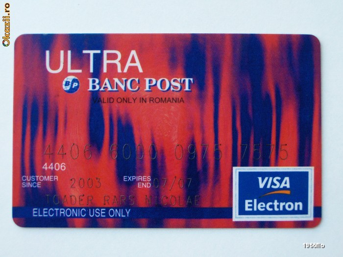CARD BANCPOST DE COLECTIE ** foto mare