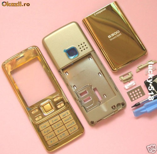 Carcasa Full Gold CoffeBrown Nokia 6300 foto mare