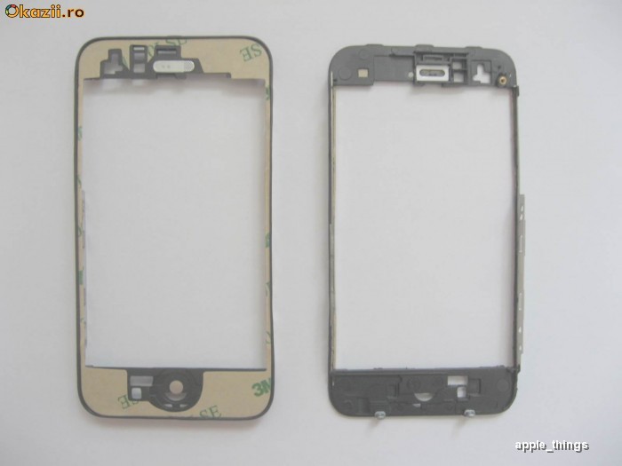Rama plastic Mijloc Miez + Dublu Adeziv + Garnitura Cauciuc ORIGINALA pt Touchscreen Apple iPhone 3G / 3GS 8GB 16GB 32GB foto mare