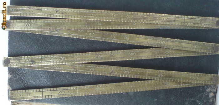 Okazie : ===> COLECTIE (raritate!): Metru (? impropriu) - tolstoc-  toli (zoll), inch (25,4mm)  wienez (26.33mm) din alama, 36 toli (94.79cm). foto mare