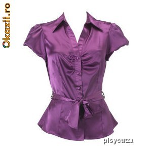 DOROTHY PERKINS PURPLE SATIN RUCHED SHIRT-CAMASA foto mare