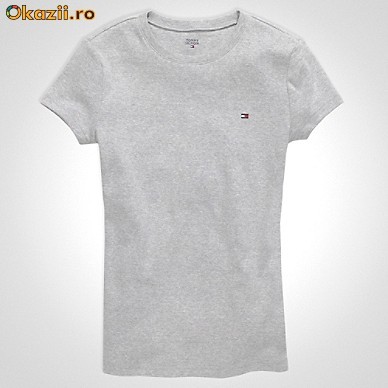 Tricou original Tommy Hilfiger, marimea S, culoare gri, nou! foto mare