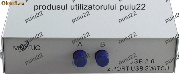 Comutator manual, 2 calculatoare - 1 imprimanta, mufa USB-4801 foto mare