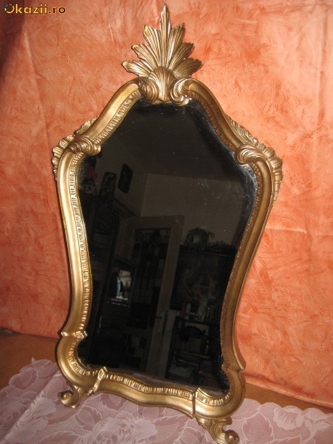 Superba oglinda din calamin in stil Baroc cu design deosebit foto mare