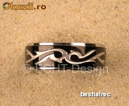 Inel de inox SR009 deepcut tribal foto mare