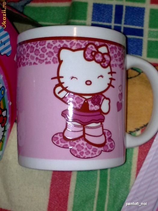 Cana portelan pentru copii/fetite,3 ani+,HELLO KITTY cu licenta, din UK!roz, nou in cutie! SUPERBI :) 2dl foto mare