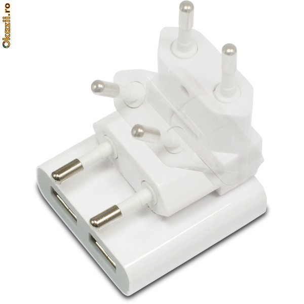 Incarcator retea USB iPhone, iPod - Macally DUALUSB foto mare