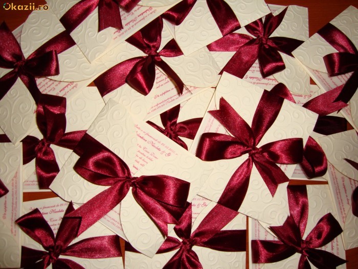 Invitatii de nunta / botez handmade foto mare
