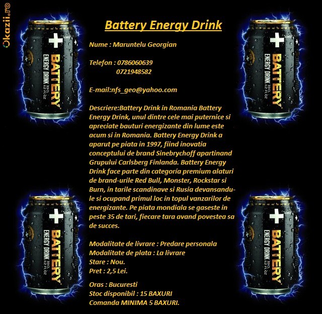 Energizante Battery drink foto mare