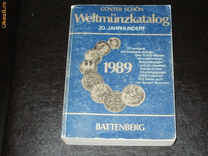 CATALOG MONEDE  WELTMUNZKATALOG 1900-  1989 CARTE foto mare